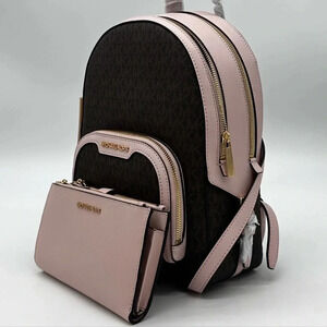Michael Kors Medium Jaycee Zip Packet Backpack & Double Zip Wallet Wristlet
